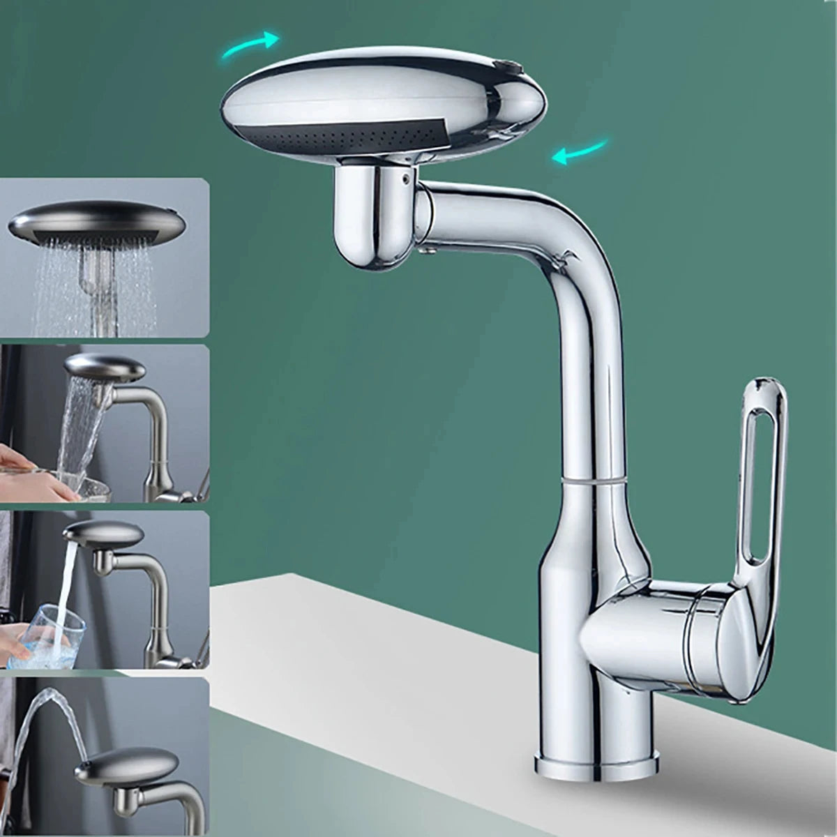 Luxury & Function Combined: 360° Swivel Tap with Waterfall, Aerated, and Spray Modes