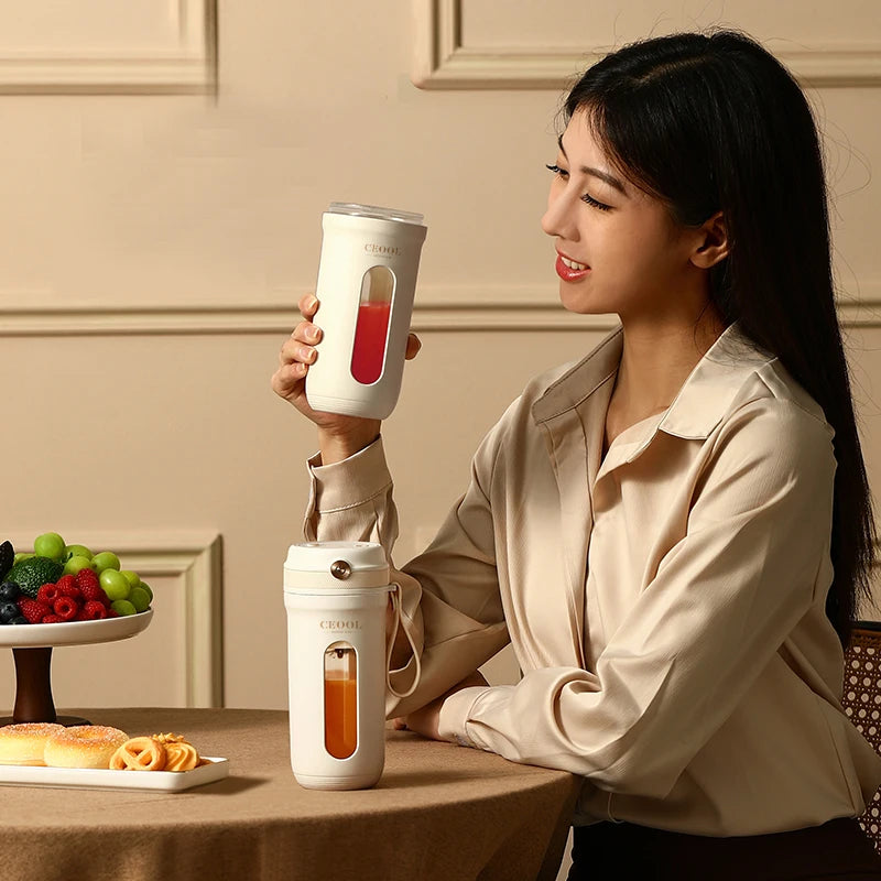 4/10 Blades Electric Portable Blender 350ML Juicer Fruit Mixers USB Rechargeable Smoothie Juicer Cup Squeezer Juice Maker