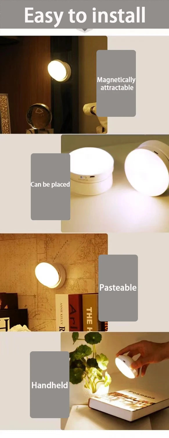 LED Night Light USB Charging Intelligent Human Induction For Bedside Cabinet Home Wardrobe Lighting Motion Sensor Light Led Lamp