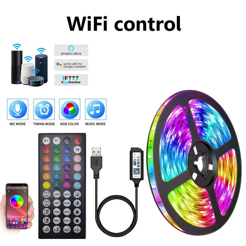 Smart RGB LED Strip Lights – App & Voice Control | TV, Bedroom & Gaming Setup