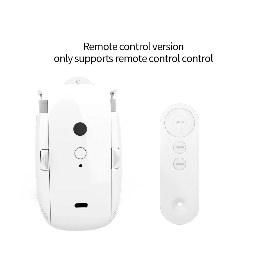 Automatic Curtain Motor Kit, Smart Home Curtain Opener Compatible with T Track & U Track, Works with Remote, App, and Voice Assistan