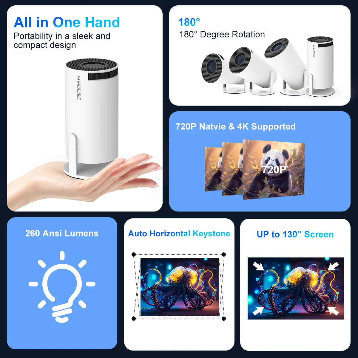 Portable 4K-Compatible Projector