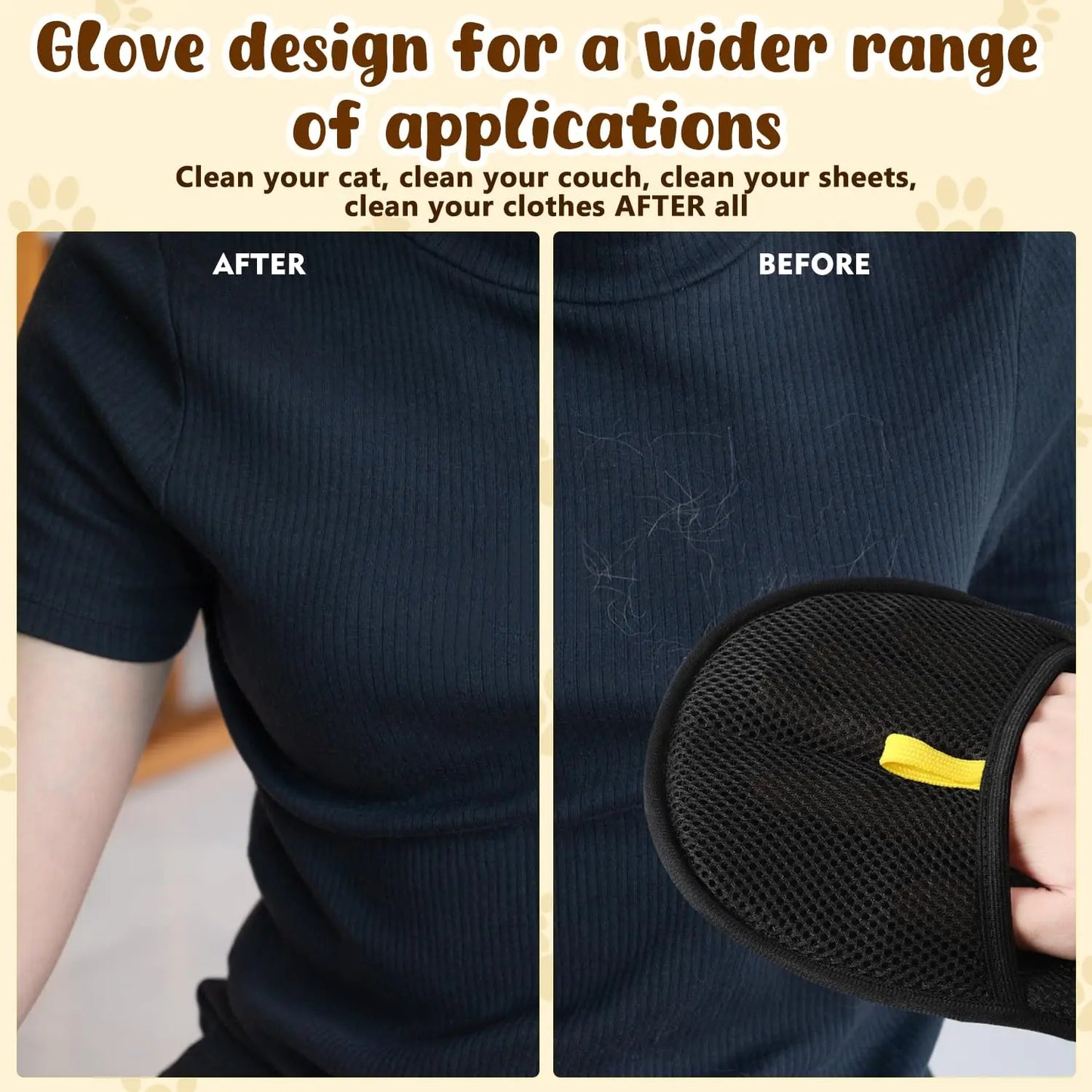 Pet Hair Remover Glove Reusable Static Removal Gloves Double-Sided Cat Dog Grooming Gloves Hair Removal Tool Pet Supplies