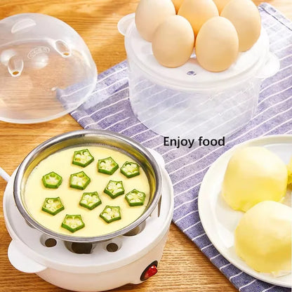 Electric Egg Boiler Double Layers- Mini Kitchen Breakfast Machine