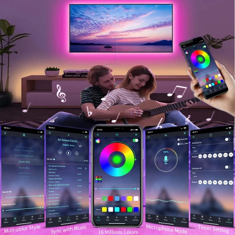 Smart RGB LED Strip Lights – App & Voice Control | TV, Bedroom & Gaming Setup