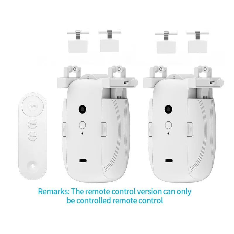 Automatic Curtain Motor Kit, Smart Home Curtain Opener Compatible with T Track & U Track, Works with Remote, App, and Voice Assistan