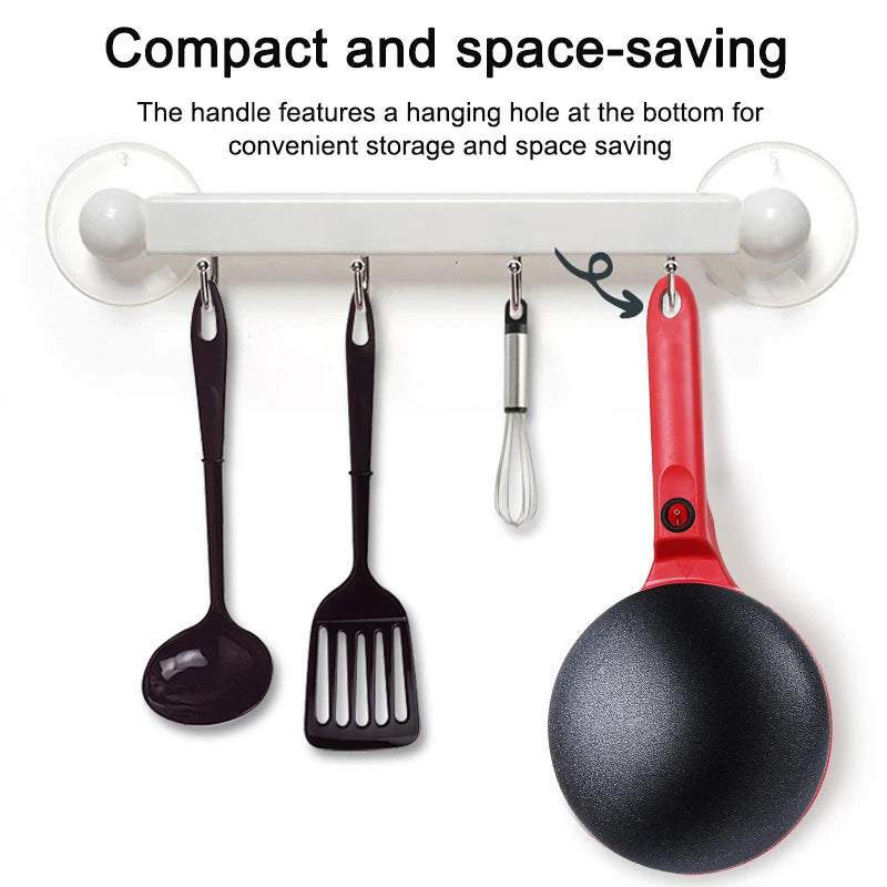 Electric Crepe Maker Long Handle Non-stick Pizza Pancake Baking Pan Spring Roll Cake Griddle Rice Wrap Cooking Plate Household