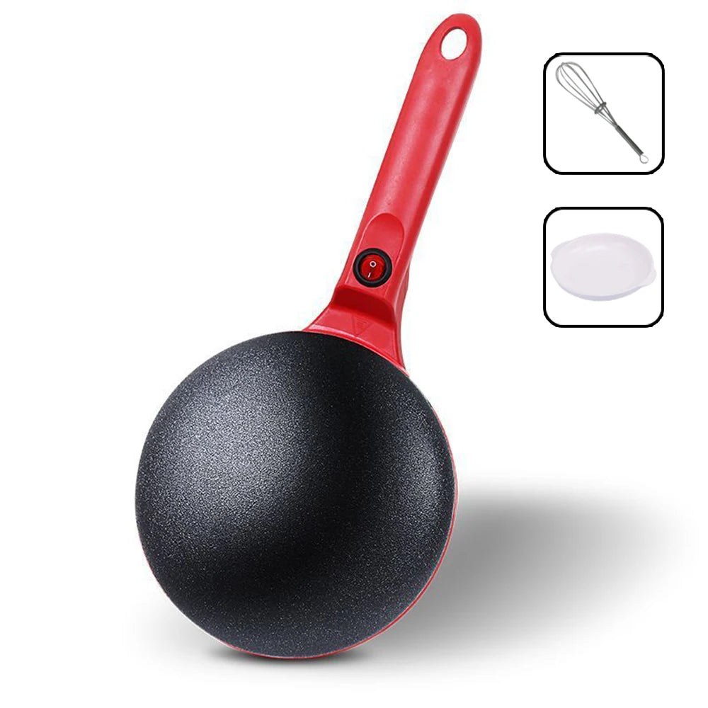 Electric Crepe Maker Long Handle Non-stick Pizza Pancake Baking Pan Spring Roll Cake Griddle Rice Wrap Cooking Plate Household