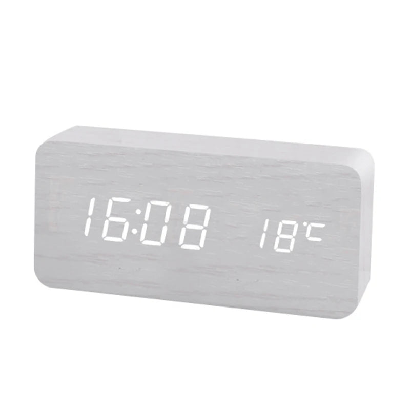 Wooden Clock with Wireless Charging