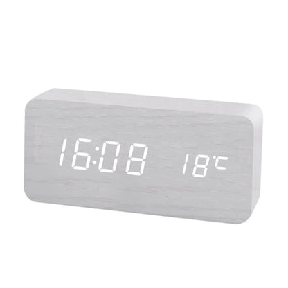 Wooden Clock with Wireless Charging