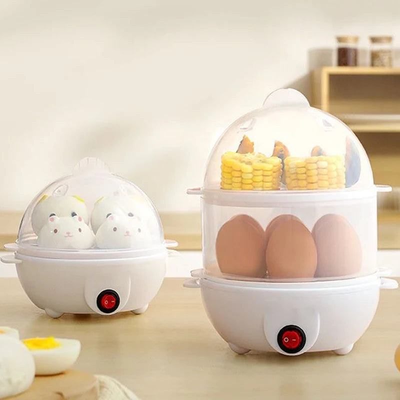 Electric Egg Boiler Double Layers- Mini Kitchen Breakfast Machine