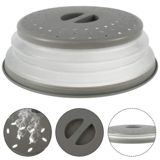 Microwave Splatter Cover 10.5inch Collapsible with Handle Multi Functional Microwave Plate Cover BPA Free Dishwasher-Safe