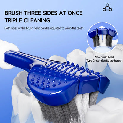 Three sided U-shaped Toothbrush