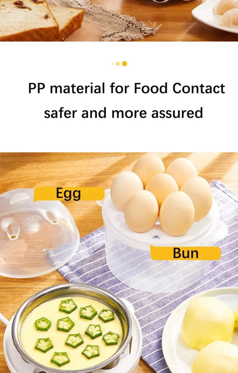 Electric Egg Boiler Double Layers- Mini Kitchen Breakfast Machine
