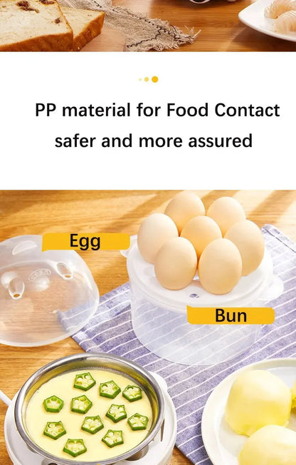 Electric Egg Boiler Double Layers- Mini Kitchen Breakfast Machine