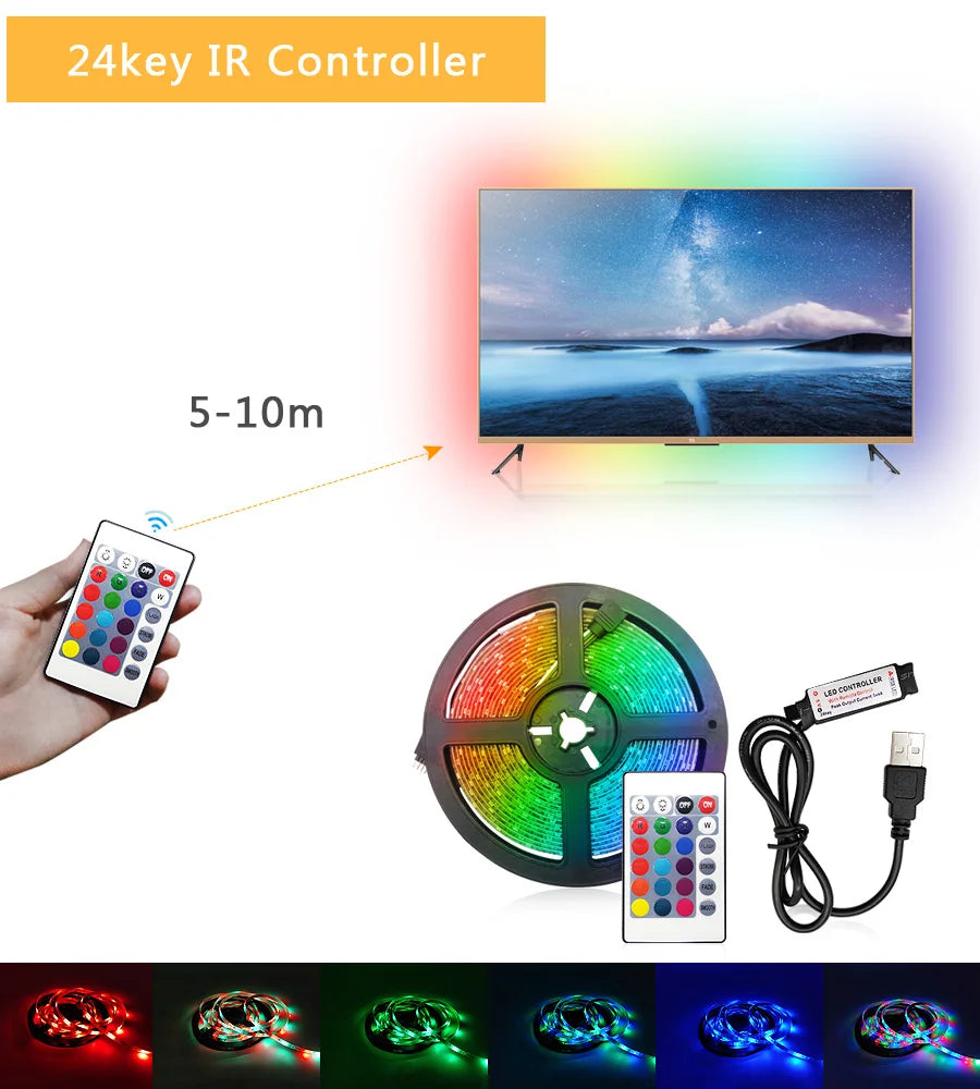 Smart RGB LED Strip Lights – App & Voice Control | TV, Bedroom & Gaming Setup